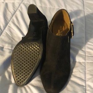 Black buckle bootie boots